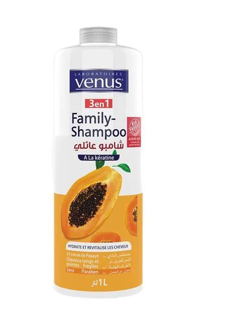 Family shampoo à la kératine, extrait de papaye 1L