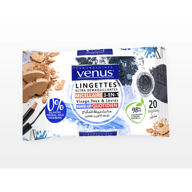Lingettes Micellaire démaquillantes Gel D'Aloe Vera
