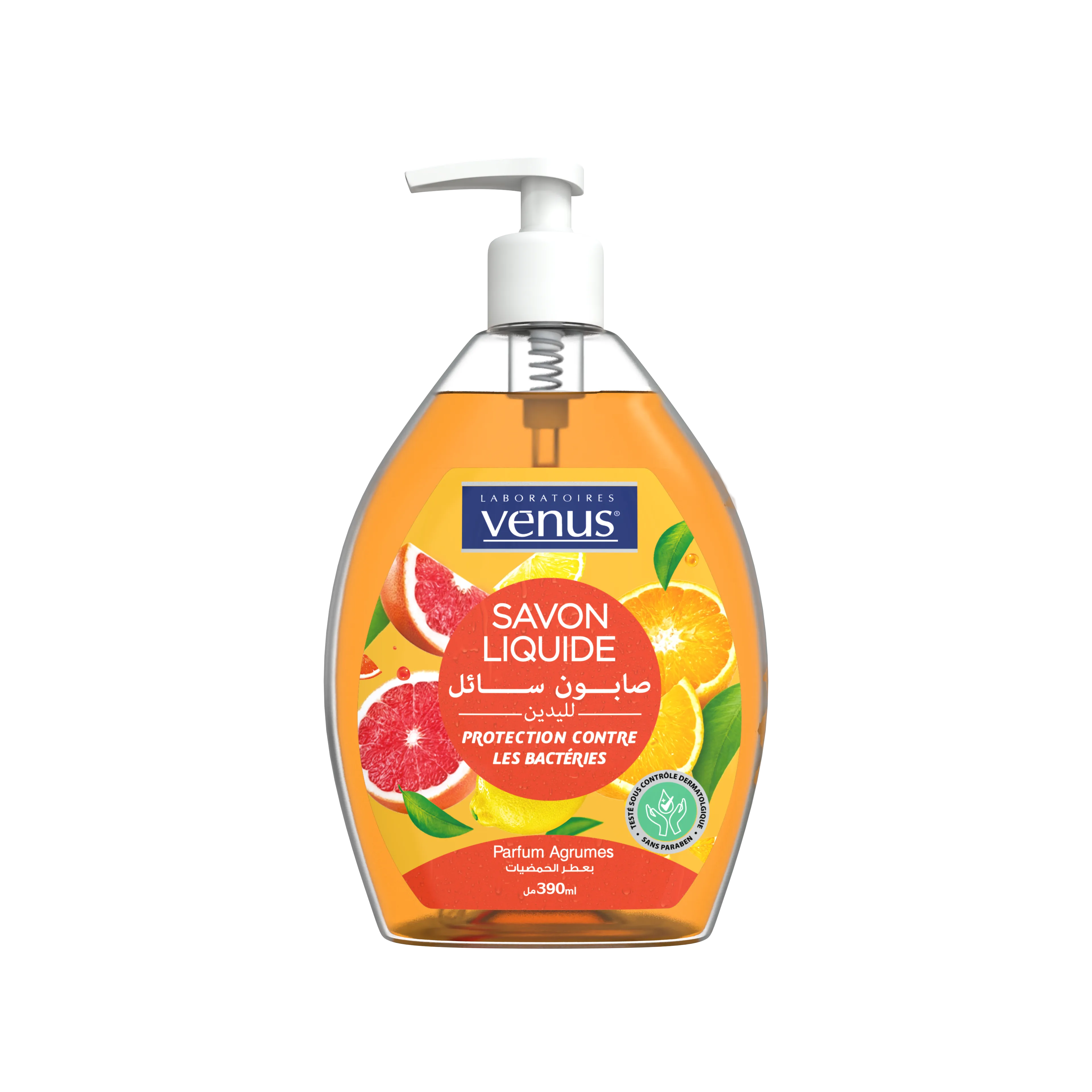 Savon liquide parfum agrumes 390 ml