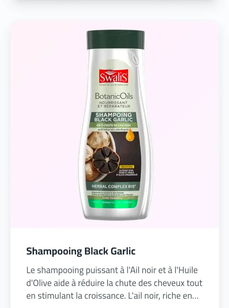 Shampooing black garlic