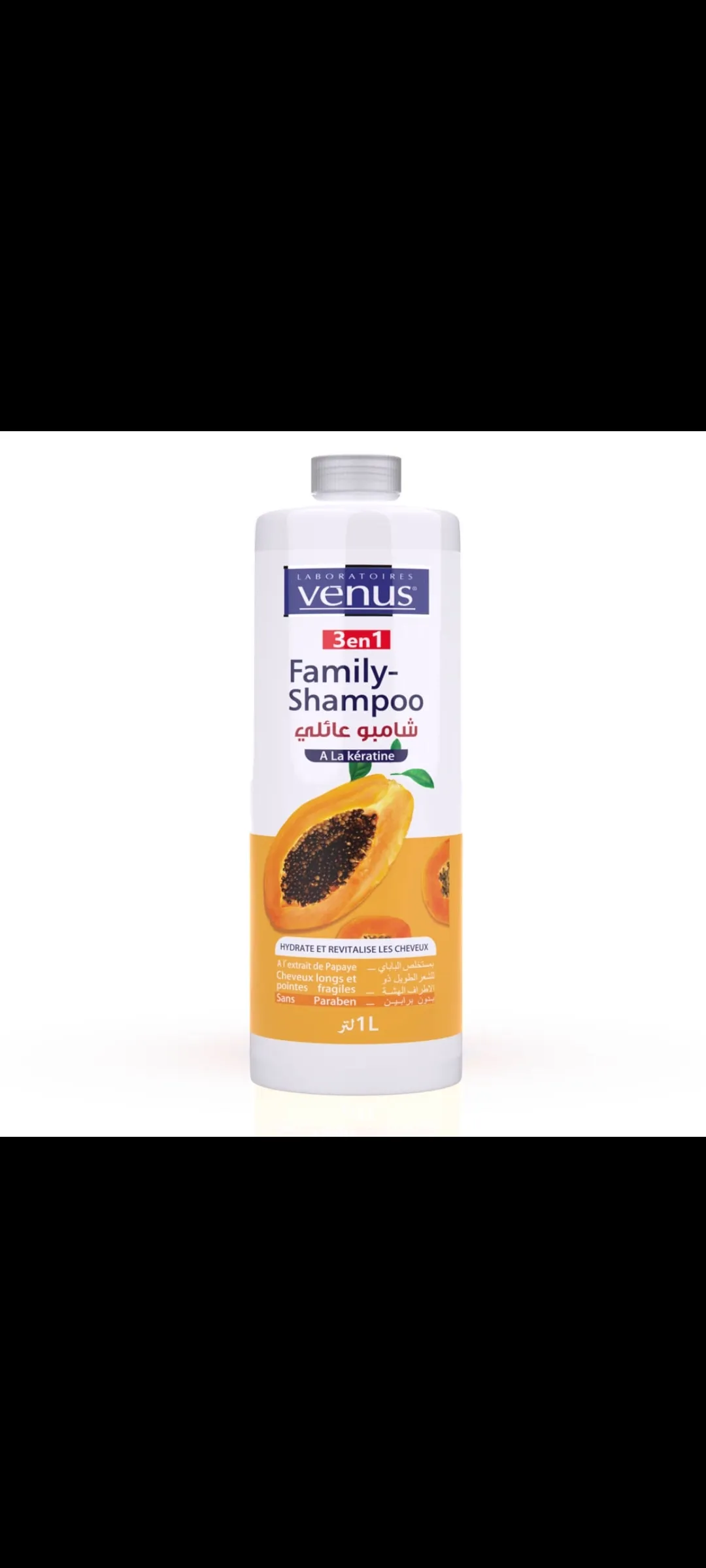 Family shampoo à la kératine, extrait de papaye 1L