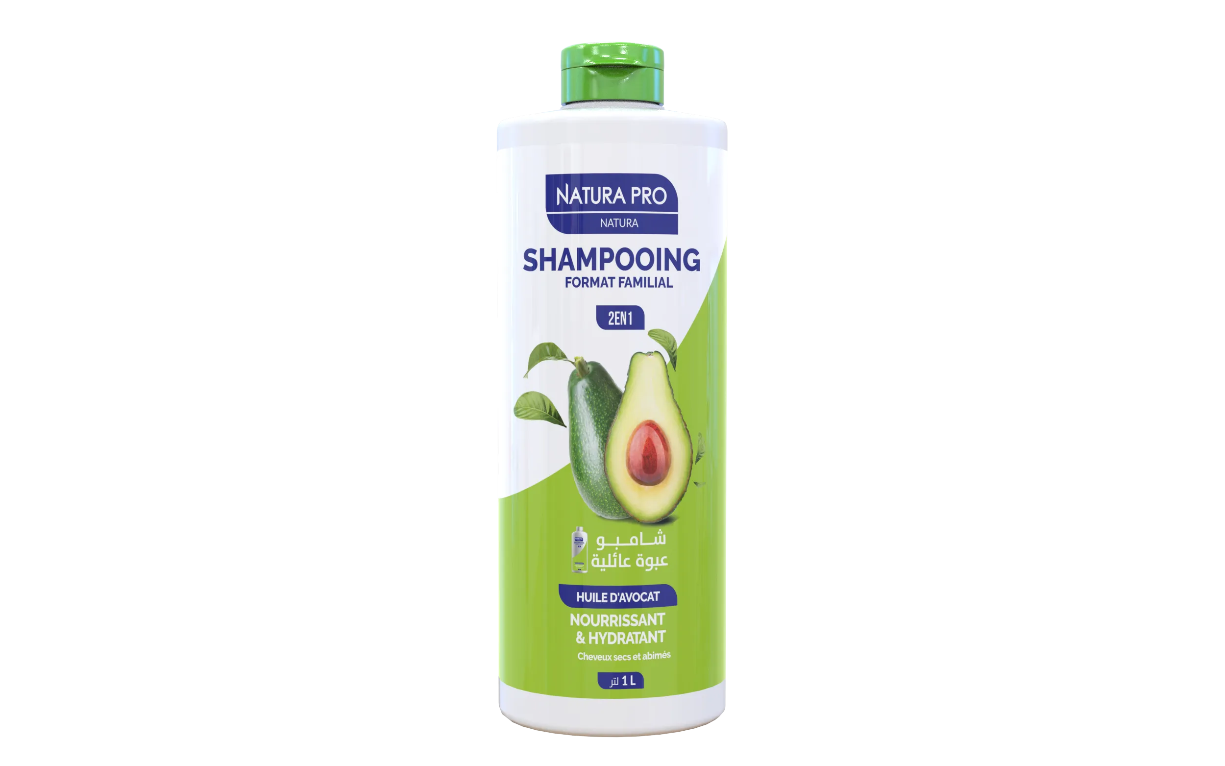 Shampooing natura pro format familial, huile d'avocat 1L