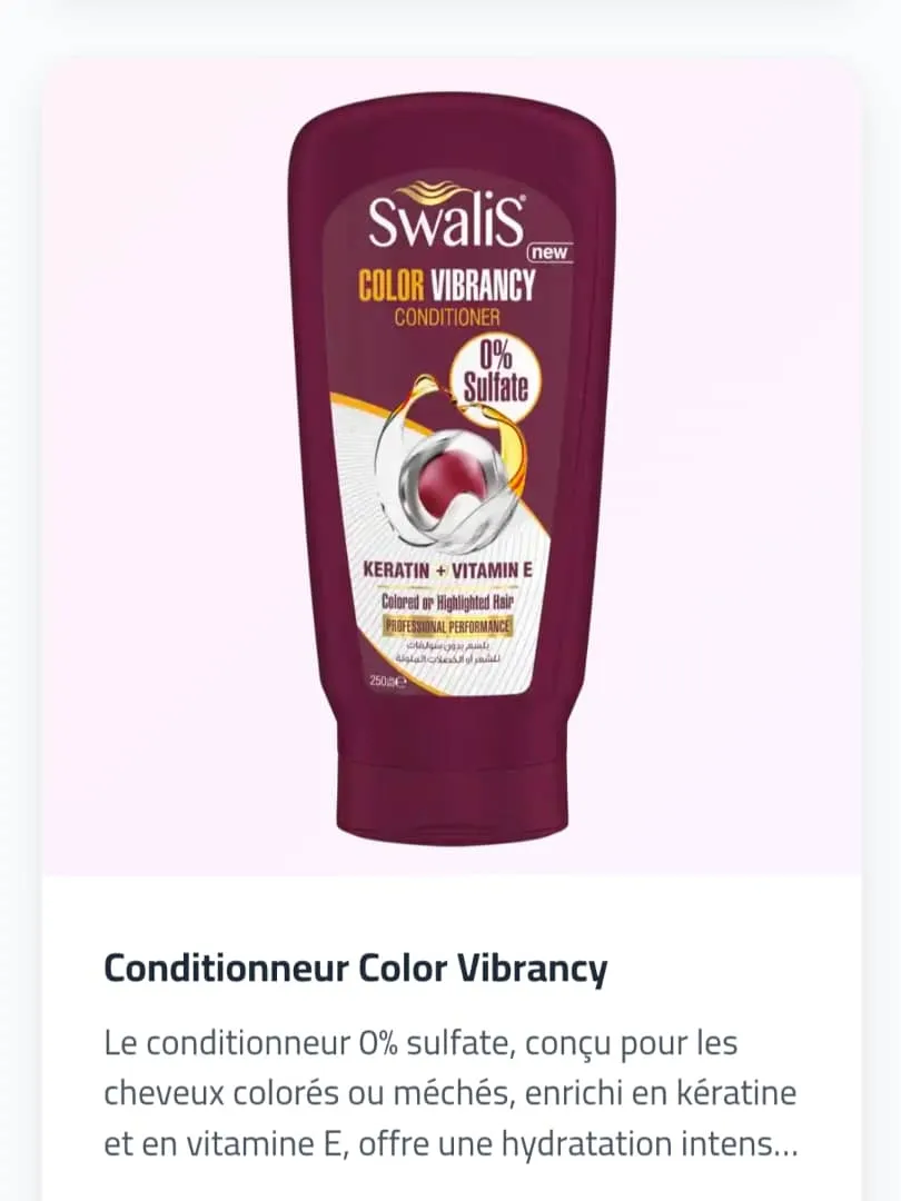 SW conditionneur color vibrancy, cheveux colorés ou méchés
