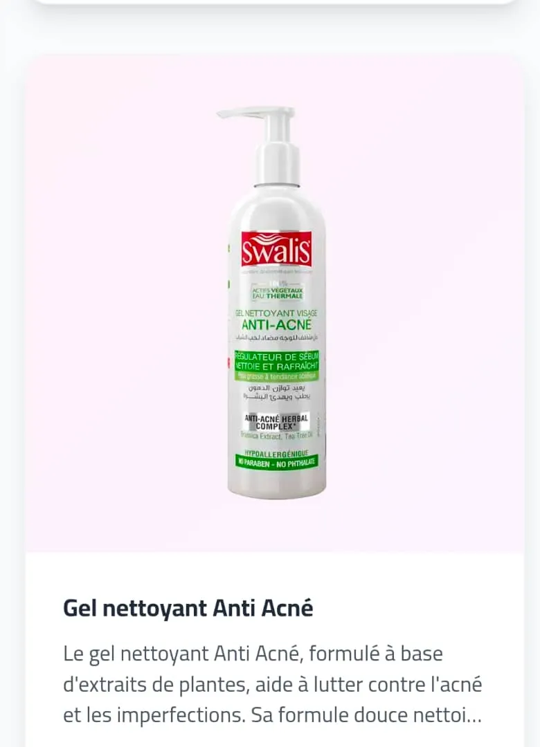 SW gel nettoyant visage, anti-acné