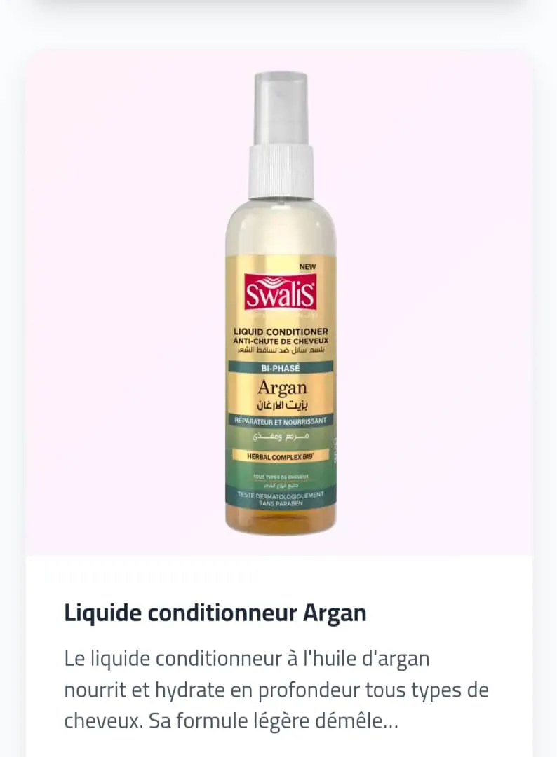 SW liquide conditionneur argan, anti chute