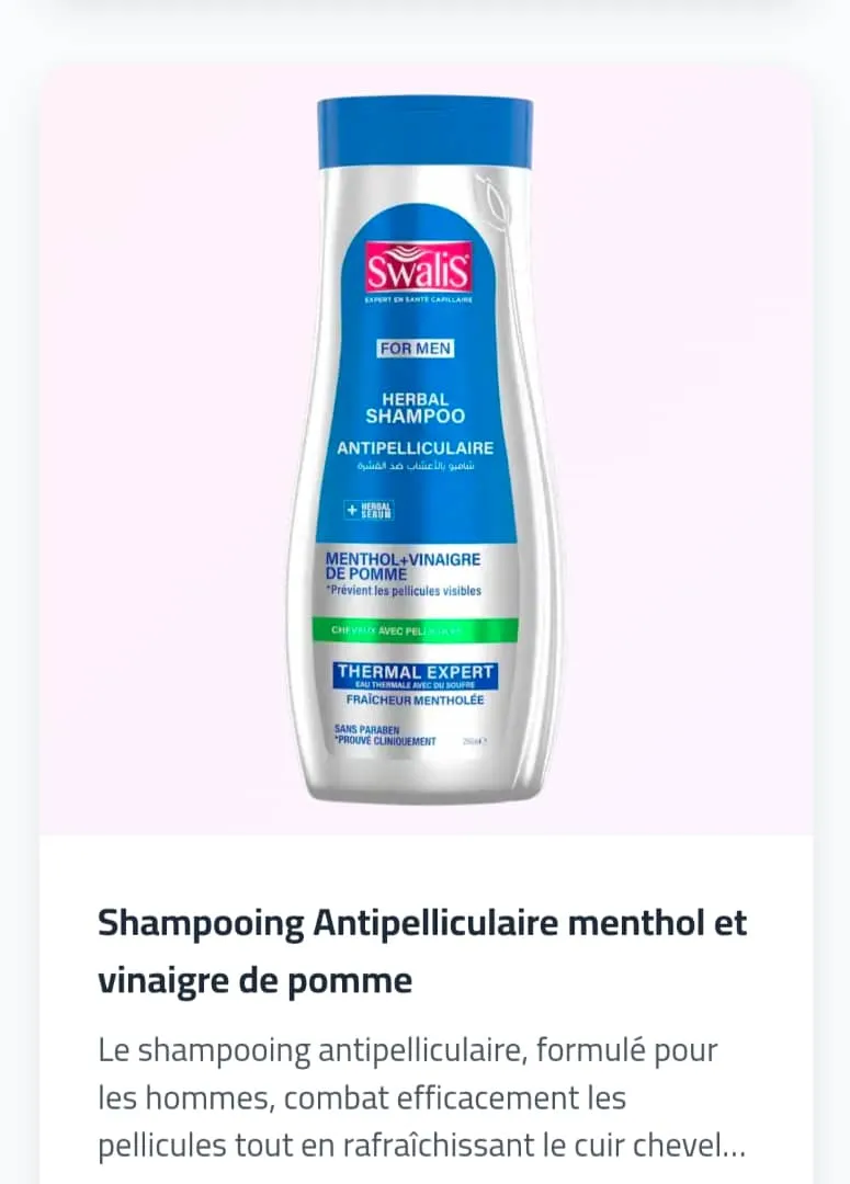 SW Shampooing antipelliculaire menthol et vinaigre de pomme