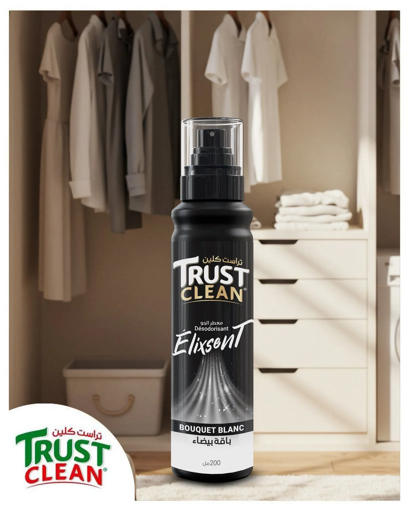 TRUST CLEAN DESODIRANTS ELIXSENT 200ML BOUQUET BLANC